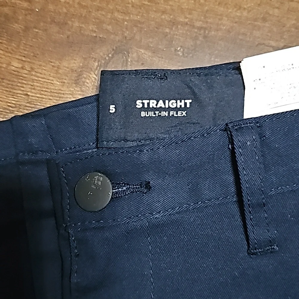 Old Navy 2Pairs Sz 5 Straight Built In Flex Uniform Pants Black & Navy